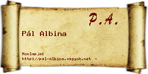 Pál Albina névjegykártya