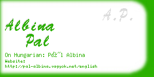 albina pal business card